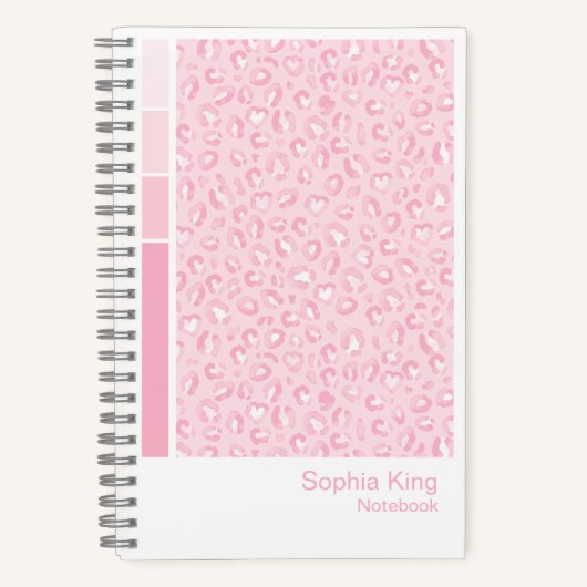Carnet à palette verticale léopard rose tendre (Recto)
