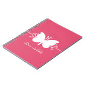 Carnet à perches papillon, rose (Côté gauche)