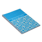 Carnet à personnaliser : Polkas, Daisychains, Bleu (Côté Droit)