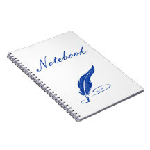 carnet à plume bleue