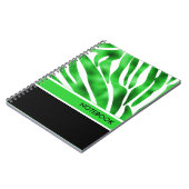 Carnet à rayures Lime Green et White Zebra (Côté gauche)