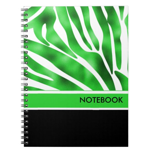 Carnet à rayures Lime Green et White Zebra (Devant)