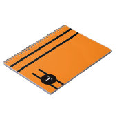 Carnet à rayures orange et noir (Côté gauche)