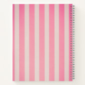 Carnet à rayures roses avec nom personnalisable (Dos)