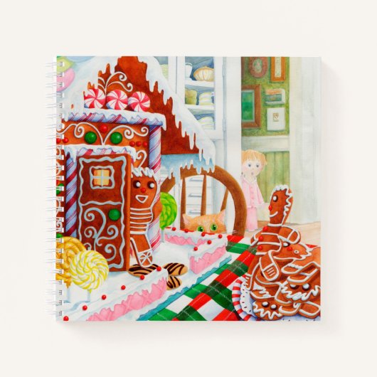 CARNET À RELIER EN SPIRALE GINGERBREAD SURPRISE 8, (Devant)