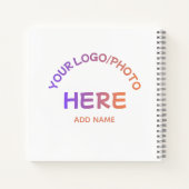 Carnet à reliure rigide noir avec nom de logo d'en (Dos)