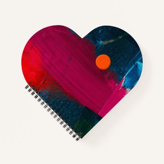 Carnet à reliure spirale en forme de cœur (Devant)