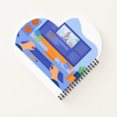 Carnet à reliure spirale en forme de cœur (Dos)