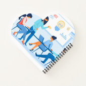 Carnet à reliure spirale en forme de cœur (Dos)