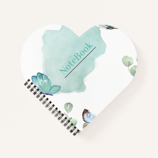 Carnet à reliure spirale en forme de cœur (Devant)
