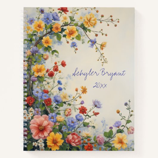 Carnet à reliure spirale Fleur sauvage (Devant)