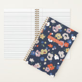 Carnet à reliure spirale floral bleu orange violet (À l'intérieur)