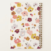 Carnet à reliure spirale floral orange rouge jaune (Verso)