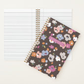 Carnet à reliure spirale floral orange violet marr (À l'intérieur)