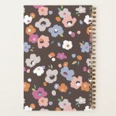 Carnet à reliure spirale floral orange violet marr (Verso)