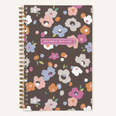 Carnet à reliure spirale floral orange violet marr (Recto)