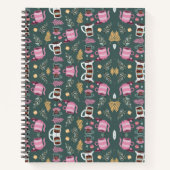 Carnet A spiral-bound notebook with a festive pattern (Devant)