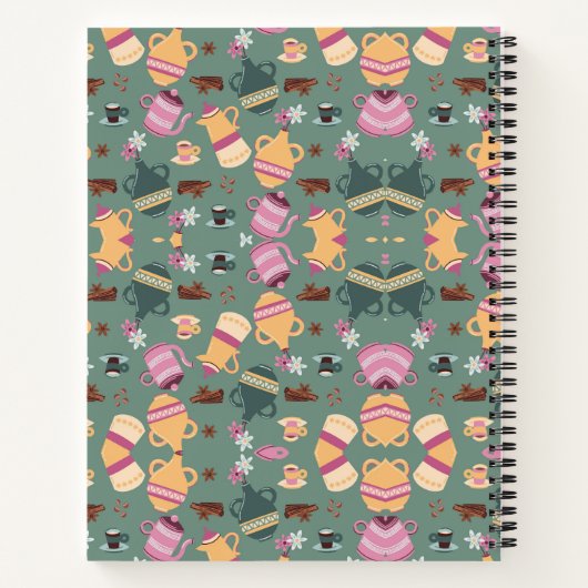 Carnet A spiral-bound notebook with a playful pattern (Dos)