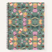Carnet A spiral-bound notebook with a playful pattern (Devant)