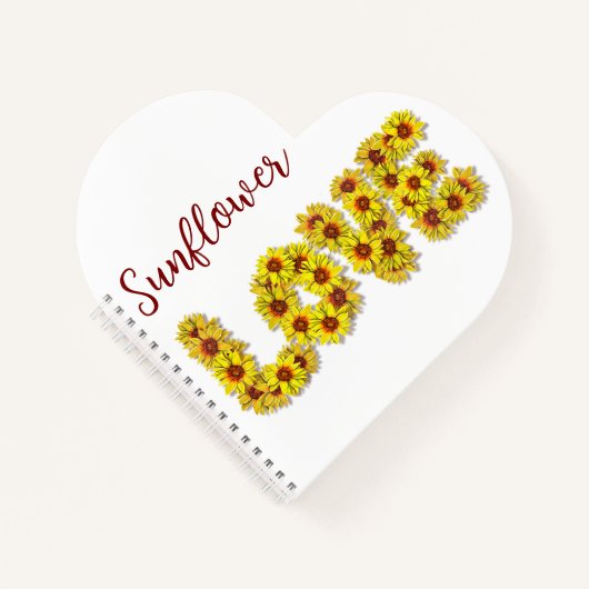 Carnet à spirale amour tournesol (Devant)