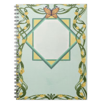 Carnet à spirale Art Nouveau Golden Mimosa