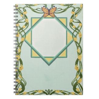 Carnet à spirale Art Nouveau Golden Mimosa
