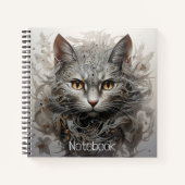 Carnet à spirale avec chat steampunk (Devant)