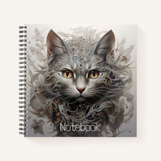 Carnet à spirale avec chat steampunk (Devant)