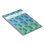 Carnet à spirale bleu et vert personnalisable (Côté Droit)