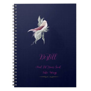 Carnet à spirale botanique élégant pour oiseaux