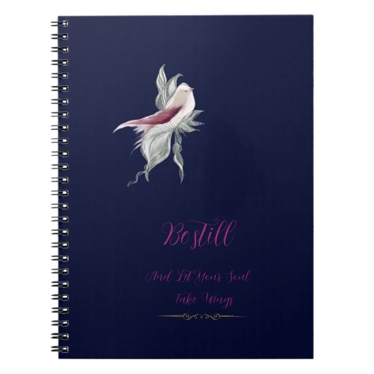 Carnet à spirale botanique élégant pour oiseaux (Devant)