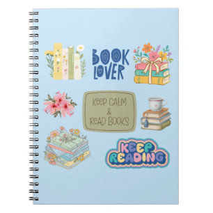 Carnet à spirale Citations de lecture florales pou