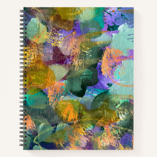Carnet à spirale de champ de fleurs d'art abstrait