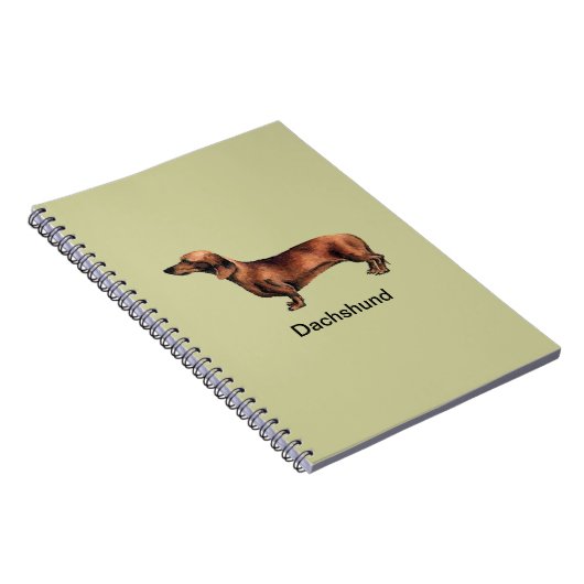 Carnet à spirale de chien de teckel (Côté Droit)