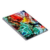 Carnet à spirale de collage abstrait, Bleu foncé a (Côté Droit)