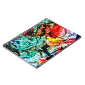 Carnet à spirale de collage abstrait, Bleu foncé a (Côté gauche)