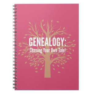 Carnet à spirale de généalogie (rose)