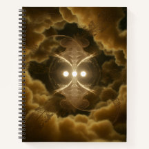 Carnet à spirale d'énergie dorée abstraite
