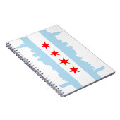 Carnet à spirale d'horizon de drapeau de Chicago (Côté Droit)