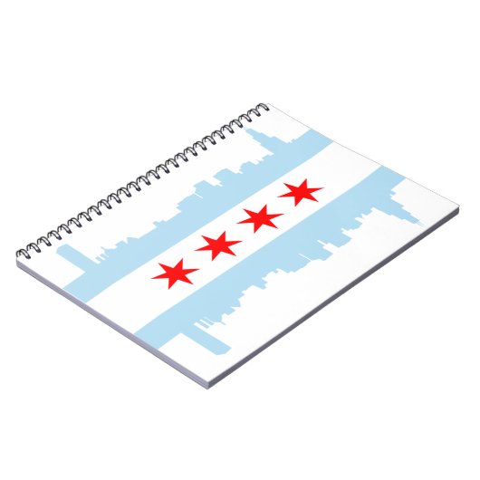 Carnet à spirale d'horizon de drapeau de Chicago (Côté gauche)