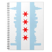 Carnet à spirale d'horizon de drapeau de Chicago (Devant)