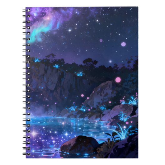 Carnet à spirale du lac céleste nocturne (Devant)