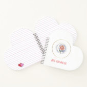 Carnet à spirale en forme de cœur avec rose célest (Intérieur)