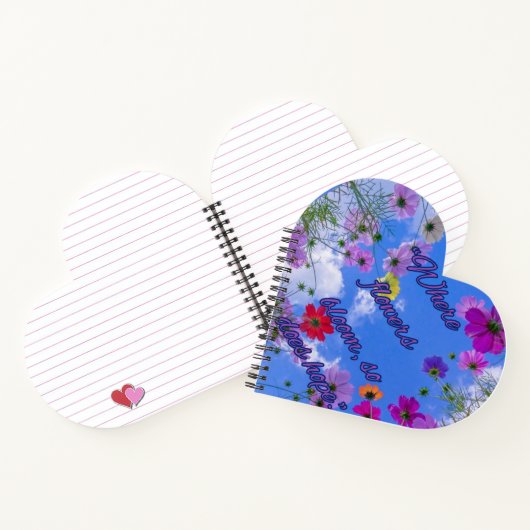 Carnet à spirale en forme de cœur Fleurs en fleurs (Intérieur)