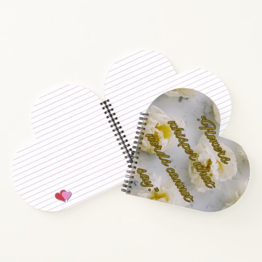 Carnet à spirale en forme de cœur Fleurs silencieu (Intérieur)