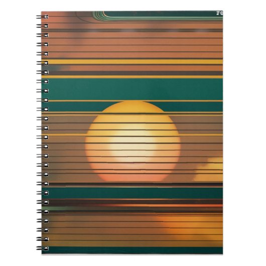 Carnet à spirale esthétique Lignes de coucher de s (Devant)