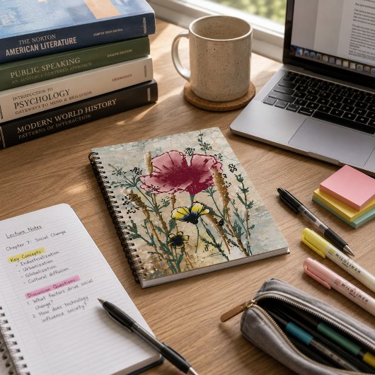Carnet à spirale Fleur sauvage