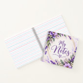 Carnet à spirale floral lavande Mes notes (Intérieur)