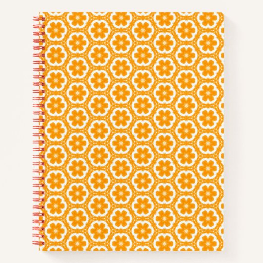 Carnet à spirale florale orange (Devant)