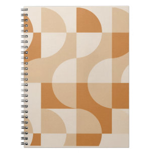Carnet à spirale géométrique beige moderne